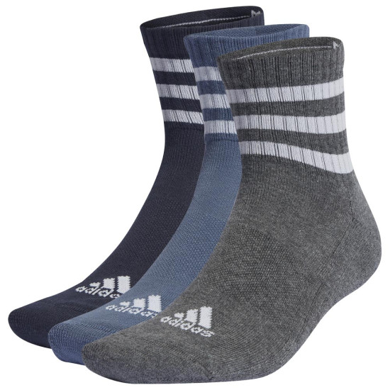 Adidas Κάλτσες 3-Stripes Cushioned Sportswear Mid-Cut Socks 3 pairs